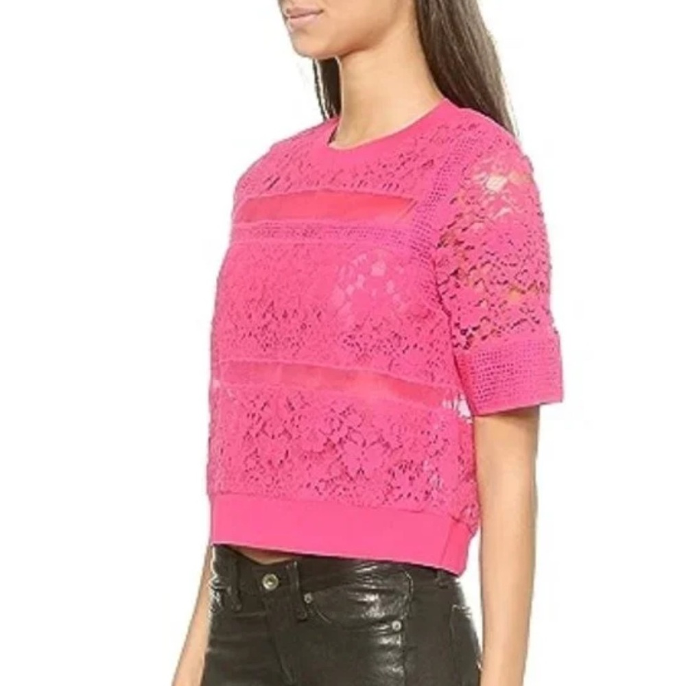 Rebecca Taylor Fuchsia Lace Blouse
